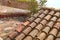 Clay old roof tiles pattern in Spain