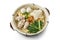 Clay Pot Flat Noodle Soup with Cooked Ingredients