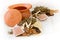 Clay pots and chinese medicine for boiling