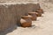 Clay pots at Huaca Pucllana, Lima, Peru