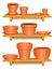 Clay Pottery Collection, Wooden shelves