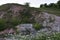 Clay ravines at the foot of the mountains. On the slopes of ravines one can see the structure of sedimentary rocks