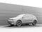 Clay rendering image of electric SUV in battery swapping station