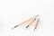 Clay sculpting tools on white background