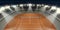 Clay Tennis Court At Night