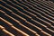 Clay tile roof, selective focus