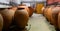 Clay vessels for wine fermentation in winery