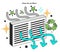Clean the air filters for energy efficiency at home. Electricity consumption