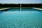 Clean and appetizing blue swimming pool ready to dive with green grass around. Generative AI