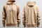 Clean beige hoodie mockup Long sleeves, clipping path included