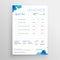 Clean blue abstract business invoice template