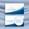 Clean blue wavy business card design