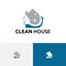 Clean Brush Broom House Cleaning Service Negative Space Logo