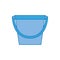 Clean bucket plastic fill icon blue