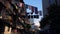 Clean clothes hung out to dry on the clotheslines between buildings