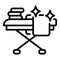 Clean clothes icon outline vector. Iron steam