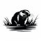 Clean Design: Beaver Silhouette In Noir Comic Art Style