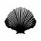 Clean Design: Black Clam Silhouette On White Background