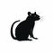 Clean Design Rat Silhouette On White Background