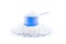Clean detergent. Wash powder texture in cup or scoop for washing machine isolated on white. Liquid soap laundry background. Eco