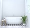 Clean empty bathroom interior,toilet,shower,modern home design 3d rendering for copy space background white tile bathroom