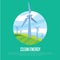 Clean energy banner. Wind power generation