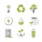 Clean energy and ecology protection flat icons set