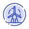 Clean, Energy, Green, Power, Windmill Blue Dotted Line Line Icon