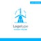 Clean, Energy, Green, Power, Windmill Blue Solid Logo Template. Place for Tagline