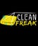 Clean freak yellow sponge graphic