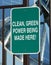 Clean green power sign