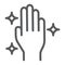 Clean hand line icon, wash and hygiene, sanitary sign, vector graphics, a linear pattern on a white background, eps 10.