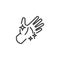 Clean hands line icon