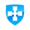 Clean Healthy Blue Shield Cross Symbol Design