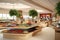 Clean and inviting hospital cafeteria with a variety of nutritious food options, promoting the importance of healthy eating and