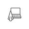 Clean laptop surface line icon