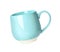 Clean light blue cup isolated