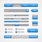 Clean Light Blue User Interface Controls. Web Elements. Website, Software UI: Buttons, Switchers.