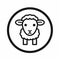 Clean-lined Sheep Icon In Black And White - Graphic Design Inspiration