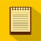 Clean lined sheet of notepad icon, flat style