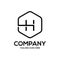 Clean luxury Letter H logo hexagon