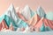Clean, Minimal Mountains Illustration Style Design With 3D effects Pastel Colors - Generative AI