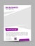 Clean modern business flyer template in purple white design