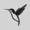 Clean modern humming bird logo. Simple minimal animal vector icon