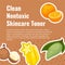 Clean nontoxic skincare toner, fruity ingredient