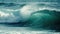 Clean ocean waves rolling, a soothing and rhythmic display of nature\\\'s serenity, Ai Generated