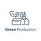 Clean production concept, Eco friendly factory, green energy, waist recycling plant