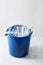 Clean recyclable plastic bottles, containers, cups in garbage bin. waste management plastic reuse