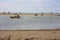 The clean sea with the sandy summer beach of marina di pisa