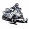 Clean And Sharp Snowmobile Line Art On White Background